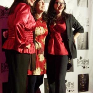 Brenda Fies Cindy Baer Elisabeth Fies hosting BleedFest Film Festival