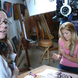 Elisabeth Fies directing star Chauntal Lewis on the set of the lauded feature THE COMMUNE