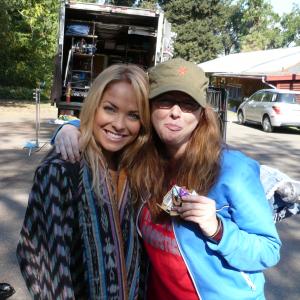 Director Elisabeth Fies and star Chauntal Lewis on the set of THE COMMUNE.