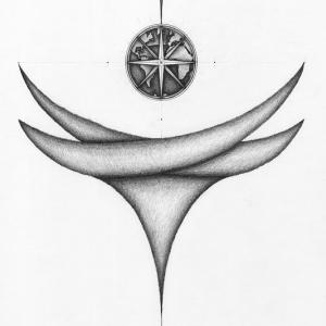 Original compass rose drawing for the feature Documentary film Changing Course and Cool Change Productions Drawing by Greg Frucci