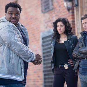 Still of Craig Robinson Andy Samberg and Stephanie Beatriz in Brooklyn NineNine 2013