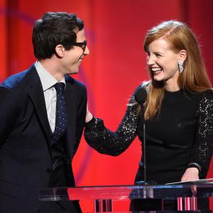 Jessica Chastain and Andy Samberg at event of 30th Annual Film Independent Spirit Awards (2015)