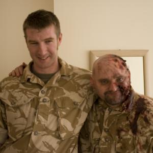 Terrence Betts (right) with Graham Robson on the set of 