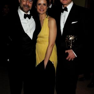 Colin Firth Stanley Tucci and Livia Giuggioli