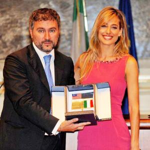Jessica Polsky is awarded honors by the Italian Parliament as a cultural ambassador between the USA and Italy