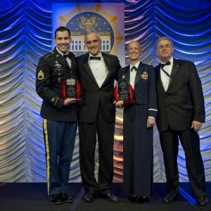 Robert receiving the Military Videographer of the Year in Washington D.C., 2013.