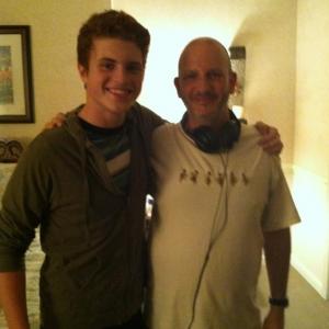 Jake on the set of Rectify with director Keith Gordon (Dexter)
