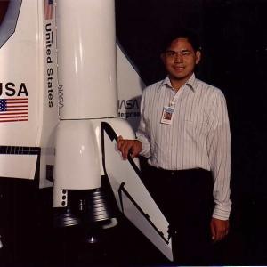 Edmund K Lo At The Space Center Known As Boeing He go to school at Boeing to learn about Space Great Job Edmund!