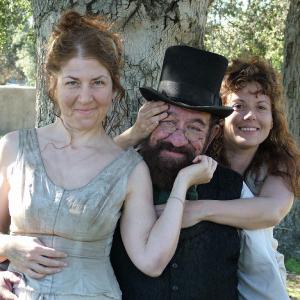 Jesse and saloon girls from the Gem Saloon on Deadwood set 2006