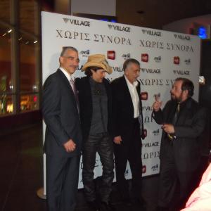 Jesse Actors Georges Corraface Yorgo Voyagis  Paul Lillios at Without Borders movie premiere in Athens Greece Oct 182010 Jesse played character Don Carlos