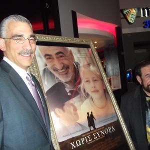 Jesse  Actor Paul Lillios next to movie poster at Without Borders movie premiere in Athens Greece Oct 18 2010 Jesse played character Don Carlos