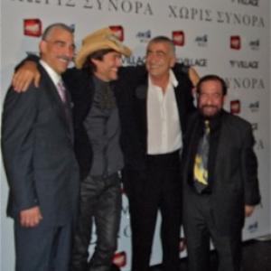 Jesse Actors Georges Corraface Yorgo Voyagis  Paul Lillios at Without Borders movie premiere in Athens Greece Oct 18 2010 Jesse played character Don Carlos