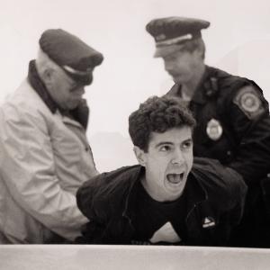 Arrest at Astra Pharmaceuticals Westborough Mass on June 15 1989 protesting for expanded access to Foscarnet