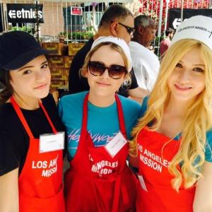 Luna with Taylor Spreitler and Kat McNamara for 2015 Los Angeles Mission Annual Easter Luncheon in Skid Row