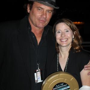 Colleen with Richard Tyson at the AOF Black Tie Event Colleen won the Write Bros Excellence in Comedy Award for her feature Romantic Comedy script Kats Mystique