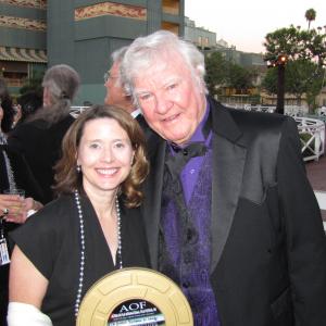 Colleen won the Write Bros Excellence in Comedy Award for her feature Romantic Comedy script sKats Mystique Shown here at the AOF Black Tie Event with James Best