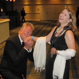 Colleen hamming it up with Bo Svenson at the 2014 AOF Colleen won for Best Trailer Bo won the Lifetime Achievement Award