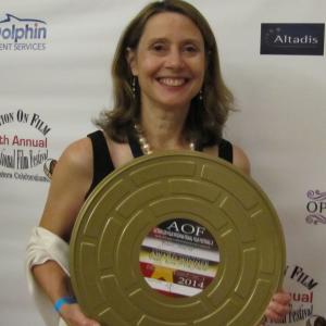 Colleen at the AOF with her award for 