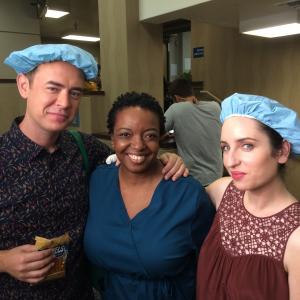 On the set of Life In Pieces with Colin Hanks and Zoe Lister-Jones.