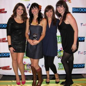 Meg Pinsonneault, Sabina Padilla, Elizabeth Stenson, and Meghan Brown at the 2010 RAWards, after winning RAW Filmmaker of the Year for 