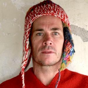 South America artesano series, red poncho&llama hat