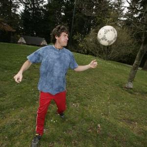Expert Soccer skills athlete in action series