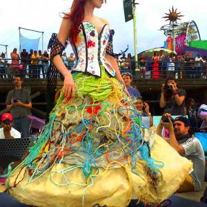 Fashion Runway Modeling in Santa Monica, California for Marina De Bris' 'Washed Up Collection.'