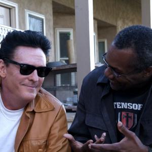 Actor Michael Madsen and Director Elais Acosta on set of 