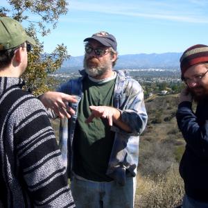 David Klane with Matthew Manus and Christopher Manus on the set of Dropping In The true Story of Don Wimmer