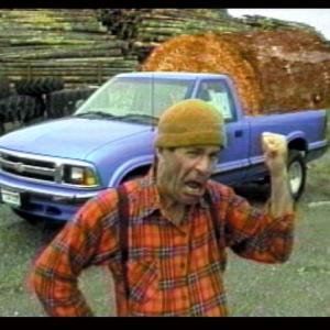 As a lumberjack extolling the superior hauling capacity of the S10 in a Chevrolet ad