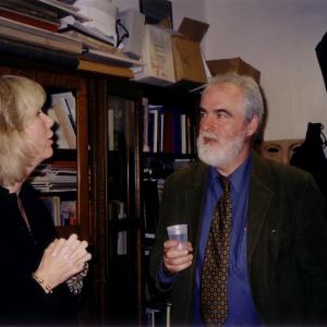 Dore Hammond interviewing Michael Daley of ArtWatch UK for documentray Divine Light A Frank Mason Perspective The interview took place at Columbia University office of Professor James Beck Professor Beck was the Chair Emeritus of Arts and Archelogy Department at Columbia University