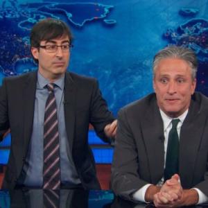 Still of Jon Stewart and John Oliver in The Daily Show (1996)