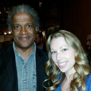 Elvis Mitchellpost and journalist, and Jennifer Day at FYC Emmy event