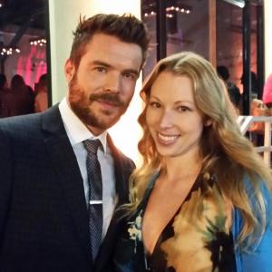 Charlie Weber and Jennifer Day on ABC Studios lot for How To Get Away with Murder