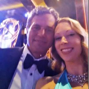 Mark Ruffalo from Emmy winning The Normal Hearts with Jennifer Day at the Emmys