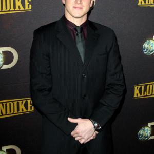 Dustin MacDougall walking the Red Gold Carpet at the Klondike world premiere in New York