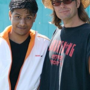 Mukesh and Dave Francis (Film Director) on set of film 