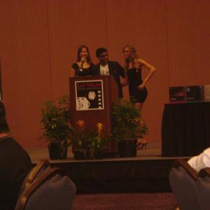 Mukesh Asopa receiving the Golden Ace Award in Las Vegas Film Festival