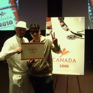 Mukesh Asopa receiving Prestigious RISING STAR AWARDat Canada International Film Festival2010 Vancouver for the film The Taste Of RelationAccompained by Righteous