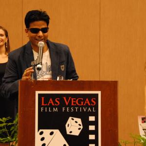 Mukesh Asopa receiving Golden Ace Award in Las Vegas Film Festival2009