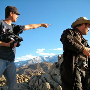 Tyler Gillett shooting with actor James Adomian