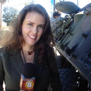 Stacey Turner as reporter in Battle Los Angeles