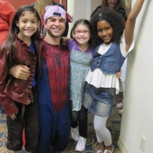 Behind the scenes with Shane Brady as Spiderman in What I Did Last Summer