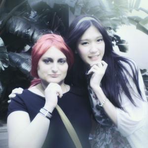 Sara and Satsuki on location for Japanese TV Program Pretty Women