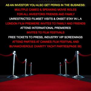 Giving Hedge Fund and wealthy people the chance to star and be a producer in The Bigger Picture Movies. Pls contact tim@buyamovierole.com for shares and details. Celebrity attended and Bono supported BuyaMovieRole Film Charity launches at Cannes Fi