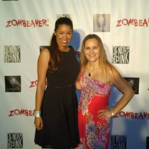 Raquel Bell and Nichol Pederson at the premiere of Zombeavers at The Theatre at Ace Hotel DTLA.