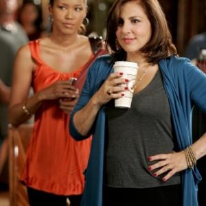Raquel Bell and Kathy Najimy on the set of Privileged