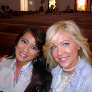 On the set of Good Christian Belles Pictured Rosa Nichols Jennifer Aspen