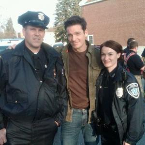 with Bates Wilder and Bart Johnson on set of Lockdown Campus Killer
