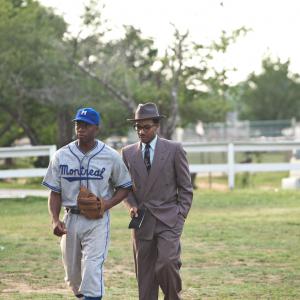 Still of Chadwick Boseman and Andr Holland in 42 2013